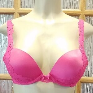 Aerie Vibrant Pink Floral Lace Bra